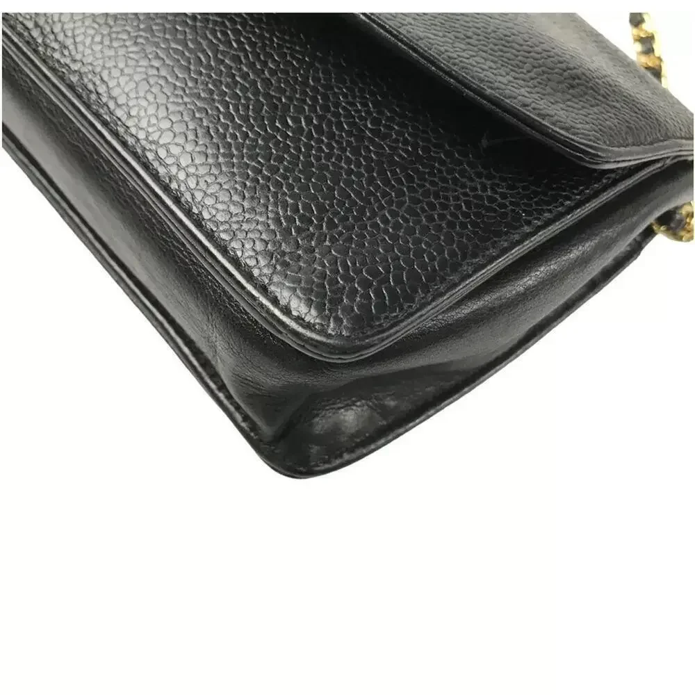 CHANEL CC CAVIAR LEATHER FLAP BAG